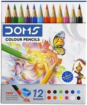 DOMS Colour Pencil 12 Shades – Half Size