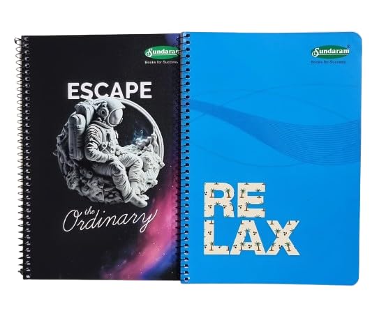 Sundaram Wiro/Spiral Foolscape Long Notebook-A/4 Size- 21x29 Cm. With Safety Lock| 400 Pages| Natural White Bright Paper| Round Edges| Attractive Embossed Titles|