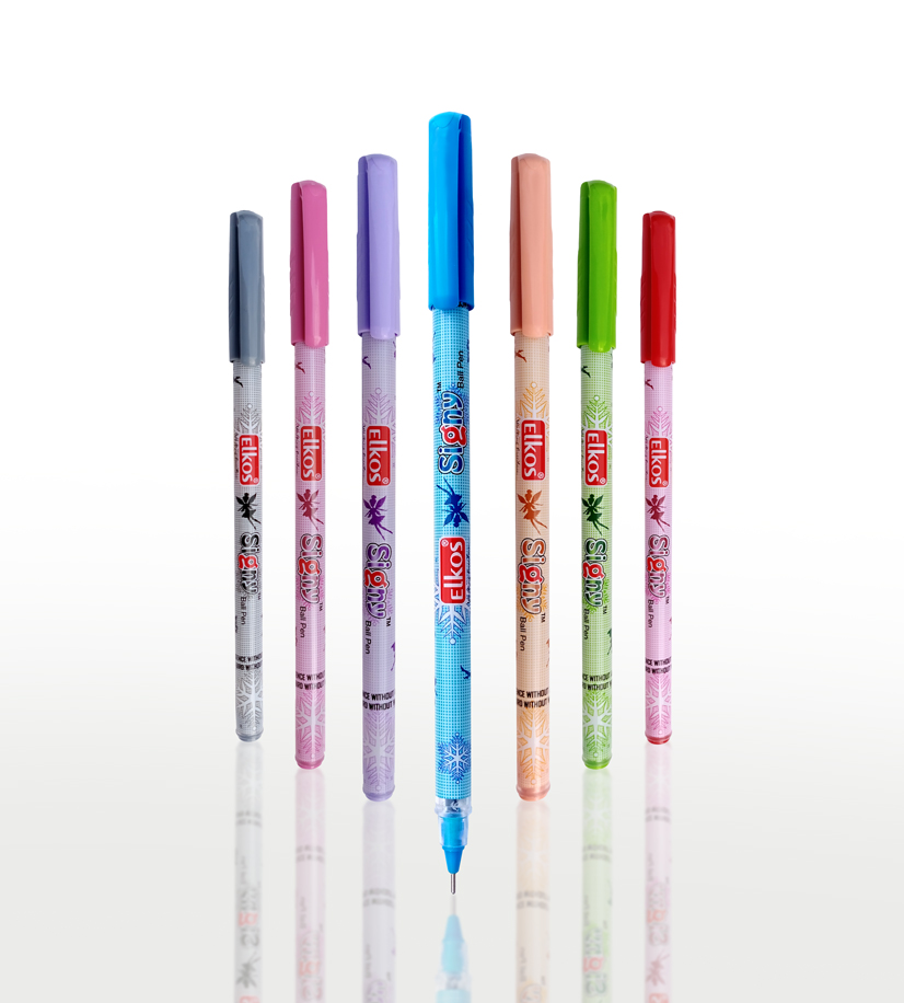 ELKOS BLUE Ballpoint Pens, 0.7mm Fine Point, Pack of 5, Cuty Ball Pens, Smooth Writing, School Office Home Everyday Pens, ZOFAX Black Ball Pen